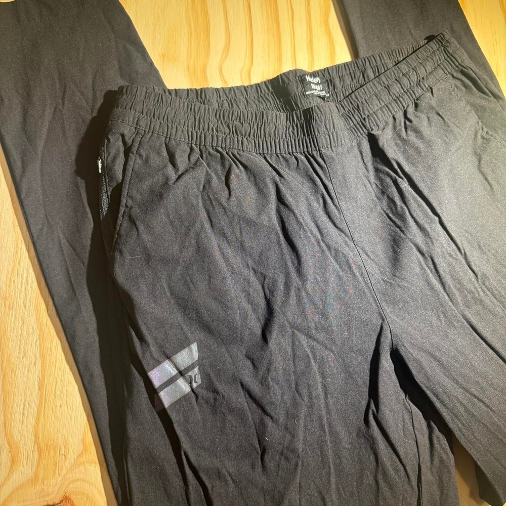 Hurley Womens Black Gray Activewear Sweatpants Size M Zipper Pockets